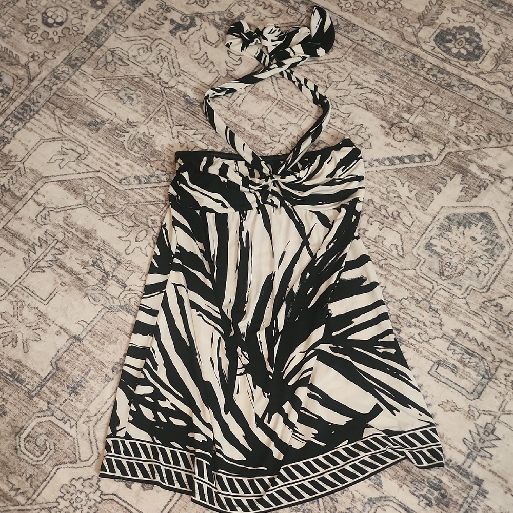 Apt. 9 Womens Large Black and White Twist-Front Dress Ties Around Neck